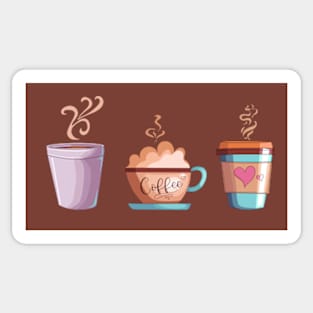 Cute coffee trio Sticker